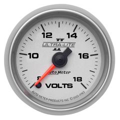 Autometer Gauge, Voltmeter, 2 1/16", 18V, Digital Stepper Motor, Ultra-Lite Ii