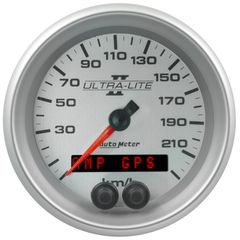 Autometer Gauge, Speedometer, 3 3/8", 225Km/H, Gps, Ultra-Lite Ii