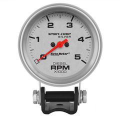 Autometer Gauge, Tachometer (Diesel), 2 5/8", 5K Rpm, Pedestal, Ultra-Lite