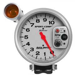 Autometer Gauge, Tachometer, 5", 10K Rpm, Pedestal W/ Ext. Shift-Lite, Ultra-Lite