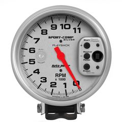 Autometer Gauge, Tachometer, 5", 11K Rpm, Pedestal W/ Rpm Playback, Ultra-Lite