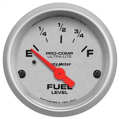 Autometer Gauge, Fuel Level, 2 1/16", 0 To 90Ω, Elec, Ultra-Lite