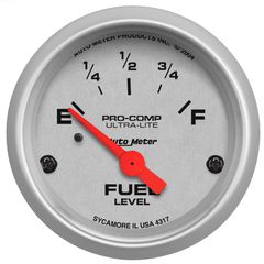 Autometer Gauge, Fuel Level, 2 1/16", 0 To 30Ω, Elec, Ultra-Lite