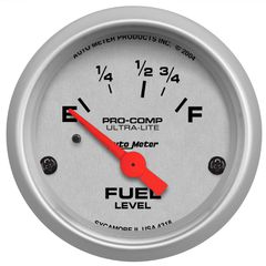 Autometer Gauge, Fuel Level, 2 1/16", 16 To 158 Ω, Elec, Ultra-Lite