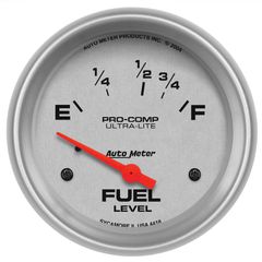Autometer Gauge, Fuel Level, 2 5/8", 16 To 158 Ω, Elec, Ultra-Lite