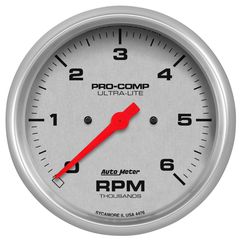Autometer Gauge, Tachometer, 5", 6K Rpm, In-Dash, Ultra-Lite