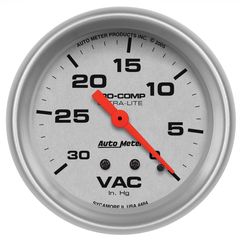 Autometer Gauge, Vacuum, 2 5/8", 30Inhg, Mechanical, Ultra-Lite
