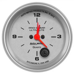 Autometer Gauge, Clock, 2 5/8", 12Hr, Analog, Ultra-Lite