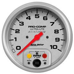 Autometer Gauge, Tachometer, 5", 10K Rpm, In-Dash W/Peak Rpm Memory, Ultra-Lite