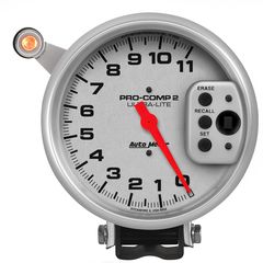 Autometer Gauge, Tach, 5", 11K Rpm, Pedestal W/ Quick Lite, W/Peak Memory, Ultra-Lite