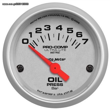 Autometer Gauge, Oil Pressure, 2 1/16", 7 Bar, Electric, Ultra-Lite