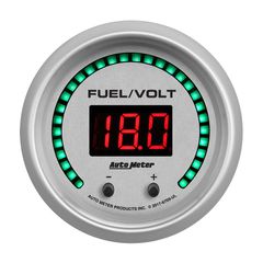 Autometer Gauge, Fuel/Volt, 2 1/16" Two Channel, Selectable, Ultra-Lite Elite Digital