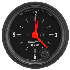 Autometer Gauge, Clock, 2 1/16", 12Hr, Analog, Z-Series