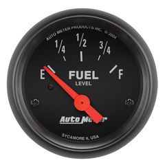 Autometer Gauge, Fuel Level, 2 1/16", 0 To 30Ω, Elec, Z-Series