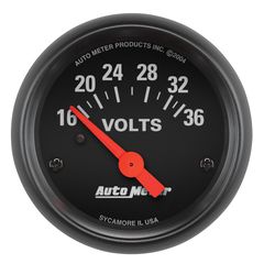 Autometer Gauge, Voltmeter, 2 1/16", 16-36V, Elec, Z-Series