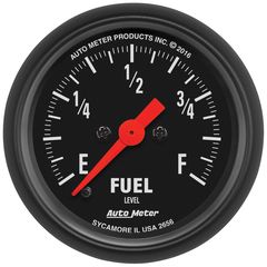 Autometer Gauge, Fuel Level, 2 1/16", 0-280 Ω Programmable, Z-Series