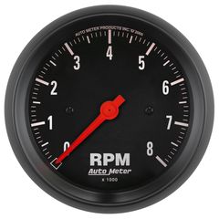Autometer Gauge, Tachometer, 3 3/8", 8K Rpm, In-Dash, Z-Series