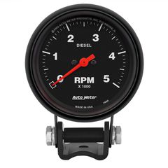 Autometer Gauge, Tachometer, 2 5/8", 5K Rpm Diesel, Pedestal, Z-Series