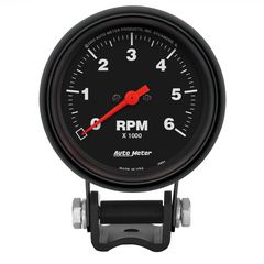 Autometer Gauge, Tachometer, 2 5/8", 6K Rpm, Pedestal, Z-Series