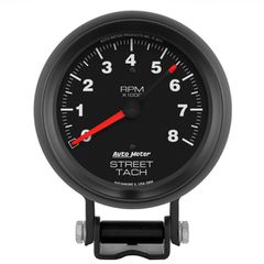 Autometer Gauge, Tachometer, 3 3/4", 8K Rpm, Pedestal W/Red Line, Z-Series
