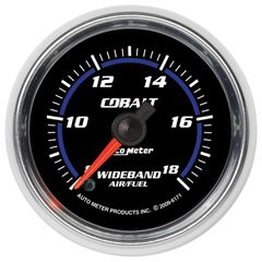Autometer Gauge, Air/Fuel Ratio-Wideband, Analog, 2 1/16", 8:1-18:1, Stepper Motor, Cobalt