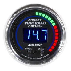 Autometer Gauge, Air/Fuel Ratio-Pro Plus, 2 1/16", 10:1-20:1, Digital W/ Pk & Wrn, Cobalt