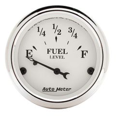 Autometer Gauge, Fuel Level, 2 1/16", 73 To 10Ω, Elec, Old Tyme White