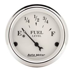 Autometer Gauge, Fuel Level, 2 1/16", 240 To 33Ω, Elec, Old Tyme White