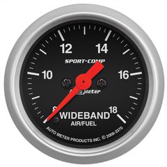 Autometer Gauge, Air/Fuel Ratio-Wideband, Analog, 2 1/16", 8:1-18:1, Stepper Motor, Sc