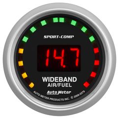 Autometer Gauge, Air/Fuel Ratio-Wideband, Street, 2 1/16", 10:1-17:1, Digital, Sport-Comp