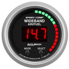 Autometer Gauge, Air/Fuel Ratio-Pro Plus, 2 1/16", 10:1-20:1, Digital W/ Pk & Wrn, Sc