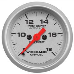 Autometer Gauge, Air/Fuel Ratio-Wideband, Analog, 2 1/16", 8:1-18:1, Stpr Mtr, Ultra-Lite