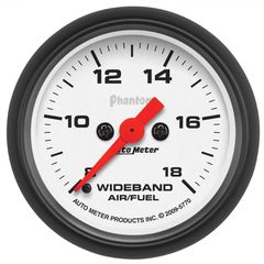 Autometer Gauge, Air/Fuel Ratio-Wideband, Analog, 2 1/16", 8:1-18:1, Stepper Mtr, Phantom
