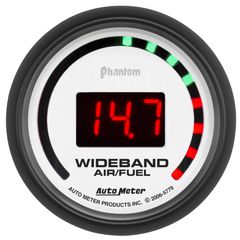 Autometer Gauge, Air/Fuel Ratio-Wideband, Street, 2 1/16", 10:1-17:1, Digital, Phantom