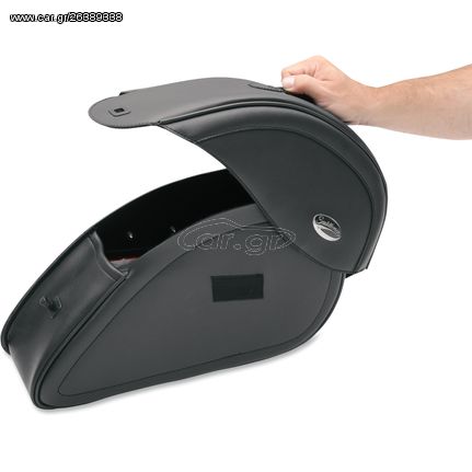 ΒΑΛΙΤΣΕΣ SADDLEBAG UNIVERSAL SYNTHETIC LEATHER TEARDROP SMOOTH BLACK LARGE