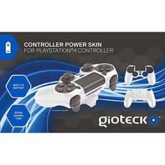 Gioteck Controller Power Skin & Battery White - PS4 Controller