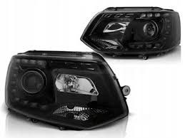 ΦΑΝΑΡΙΑ ΕΜΠΡΟΣ VW T5 2010-15 TRU DRL XENON LOOK BLACK  Φανάρια TRUE DRL Μαύρο για VW T5 2010-2015 www.eautoshop.gr