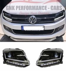 ΦΑΝΑΡΙΑ ΕΜΠΡΟΣ Osram LEDriving Full LED Headlights VW Amarok (2010-) Dynamic Sequential Turning Lights Black