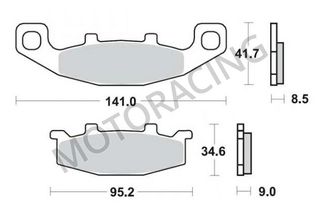 ΤΑΚΑΚΙΑ ΠΙΣΩ KAWASAKI GPX 600R 88'-00' / ZR 750 91'-99' SBS 597HS - SINTER ( ΜΕΤΑΛΛΙΚΟ )