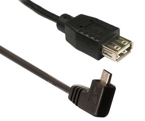 POWERTECH Καλώδιο USB 2.0 Micro σε USB Female, 90°,  1.5m