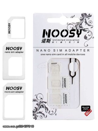 NOOSY Nano SIM & Micro SIM Adapter Set, λευκό