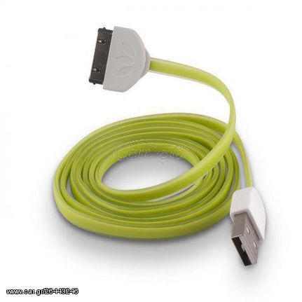 Καλώδιο USB Σιλικόνης πράσινο για iPhone 3G 3GS 4 4S