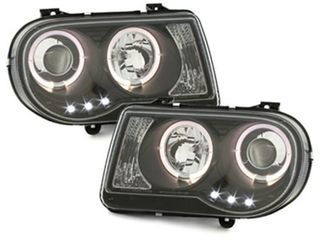 ΦΑΝΑΡΙΑ ΕΜΠΡΟΣ CHRYSLER 300C 05-10 ANGEL EYES BLACK www.eautoshop.gr