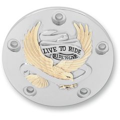 ΚΑΠΑΚΙ ΜΟΤΕΡ LIVE TO RIDE POINT COVER GOLD ΓΙΑ 99-17 TWIN CAM MODELS