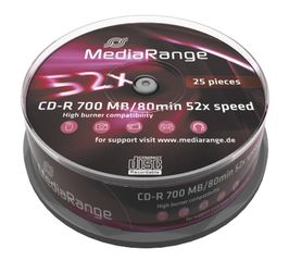 MEDIARANGE CD-R 52x 700MB/80min Cake 25τμχ