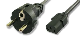 POWERTECH Καλώδιο τροφοδοσίας 3 x 1mm, χάλκινο, 1.5m, Black