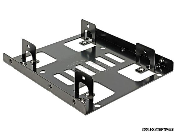 DELOCK Tray μετατροπής από 3.5" σε 2x 2.5", Metal, Black