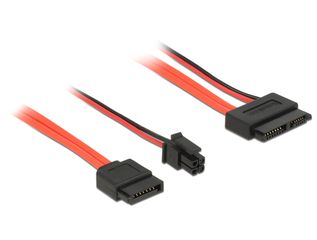 DELOCK Cable SATA 6Gb/s 7pin + 4pin σε SATA 13pin, γωνιακό 30 cm