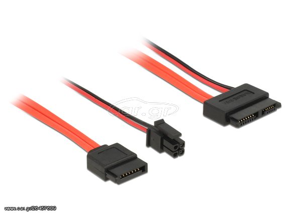 DELOCK Cable SATA 6Gb/s 7pin + 4pin σε SATA 13pin, γωνιακό 30 cm