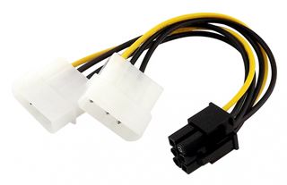 POWERTECH Καλώδιο PCI-E 6pin σε 2x molex IDE 4pin CAB-W031, 10cm